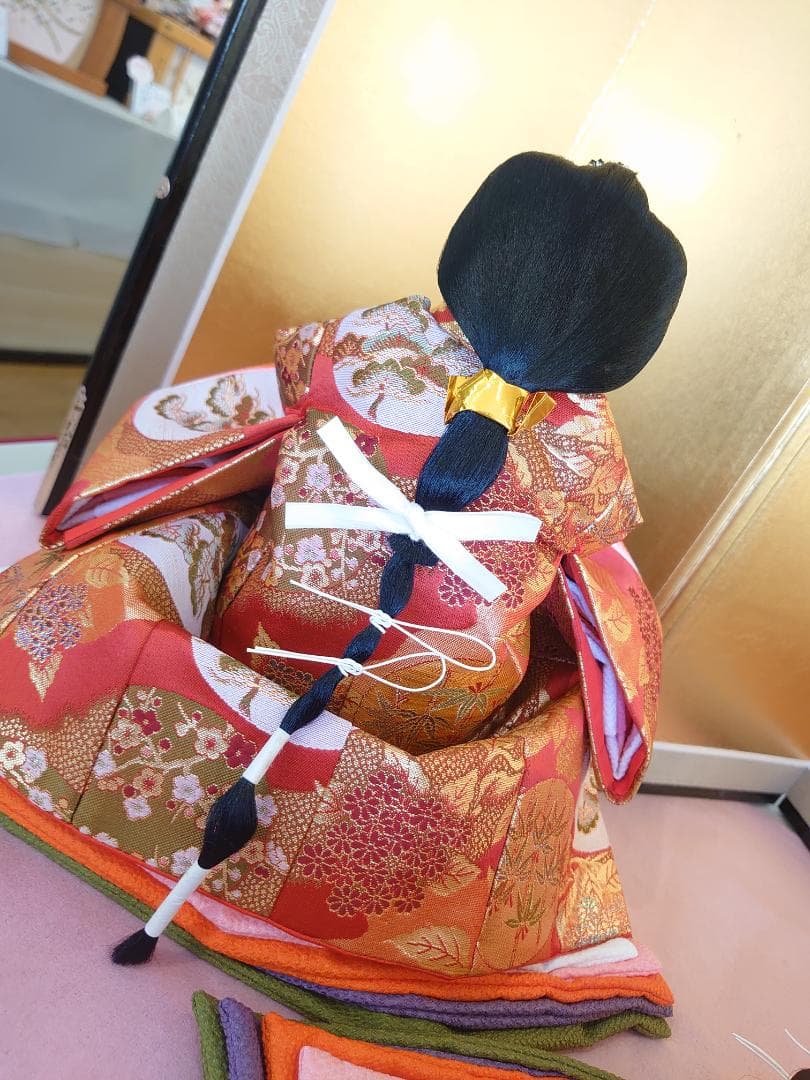 ●金襴衣装三人官女（大）　キラキラ入り　●おひなさま　●お雛様