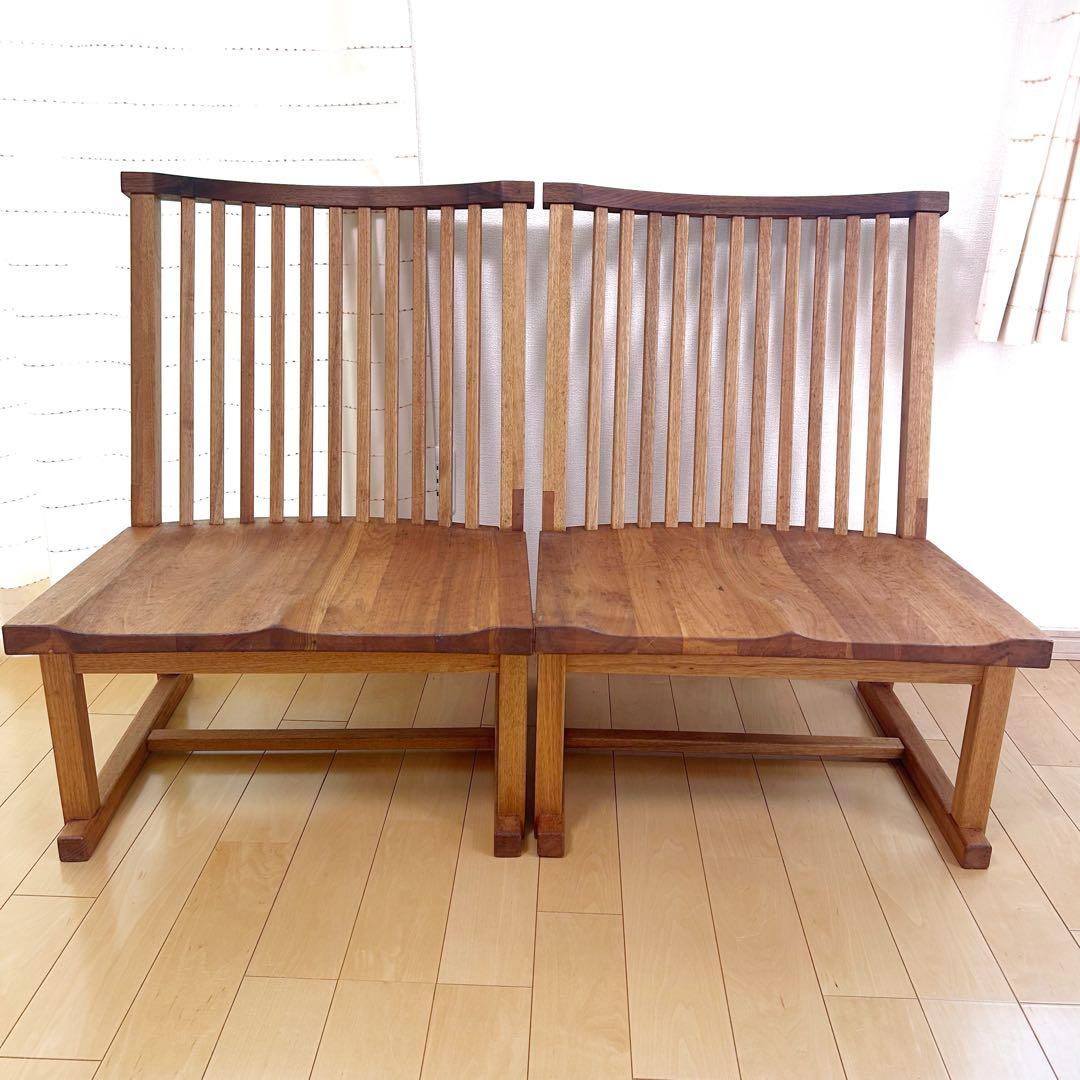 町八家具　クルミ材　ダイニングチェア　ハイバック無垢材　④ リビング