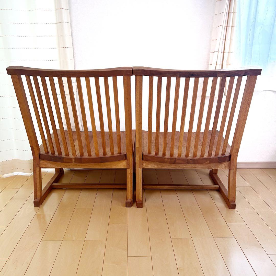 町八家具　クルミ材　ダイニングチェア　ハイバック無垢材　④ リビング