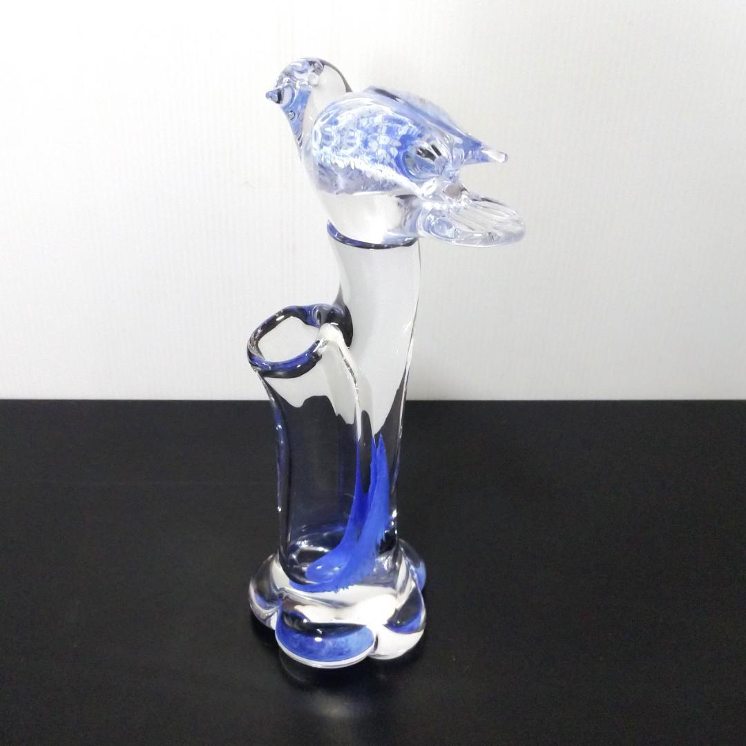 Marcolin Art Crystal マルコリン クリスタル 花瓶 青C30