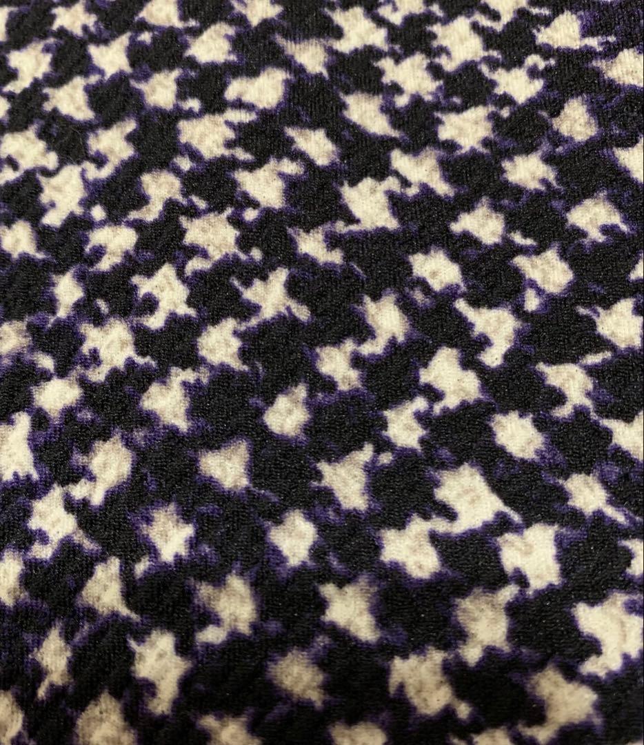 レリアン　千鳥格子プリント　Aラインフレアワンピース　13号　美品　現行タグ