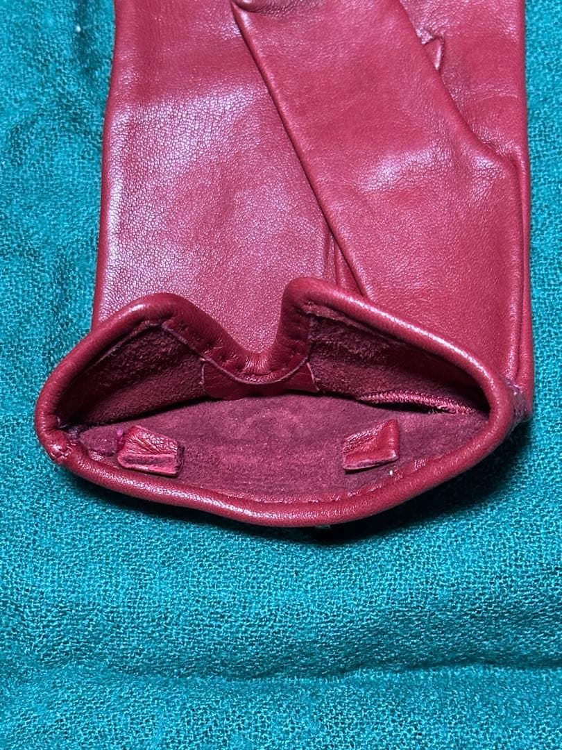 HERMES レザー手袋 レッド