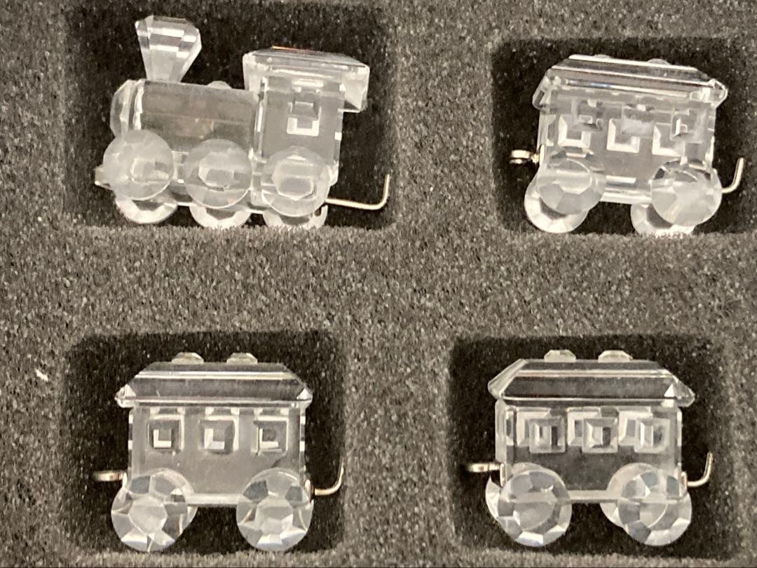 スワロフスキー クリスタル 置物 列車セット ミラー付　箱有り