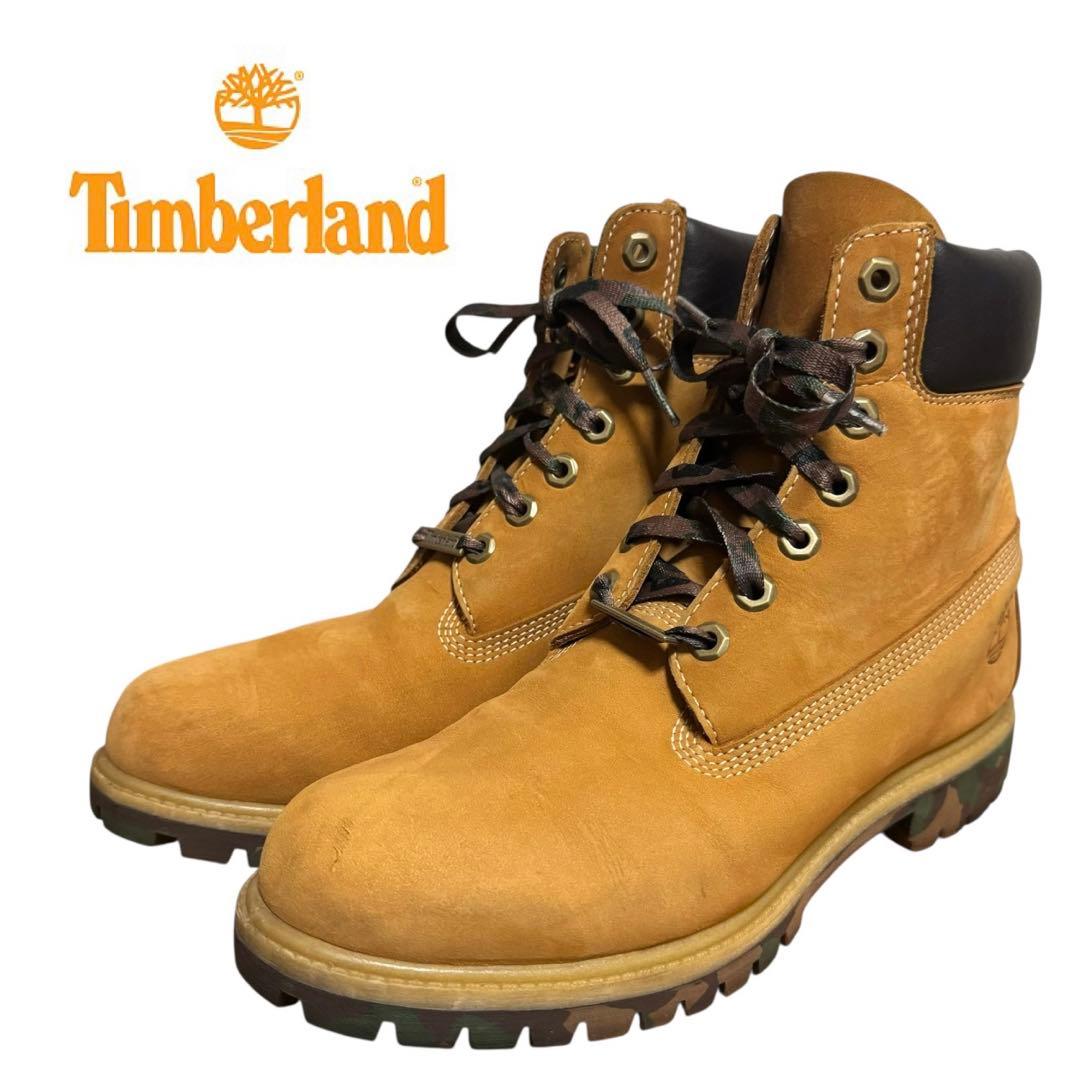 【希少】timberland ティンバーランド 迷彩ソール 迷彩シューレース