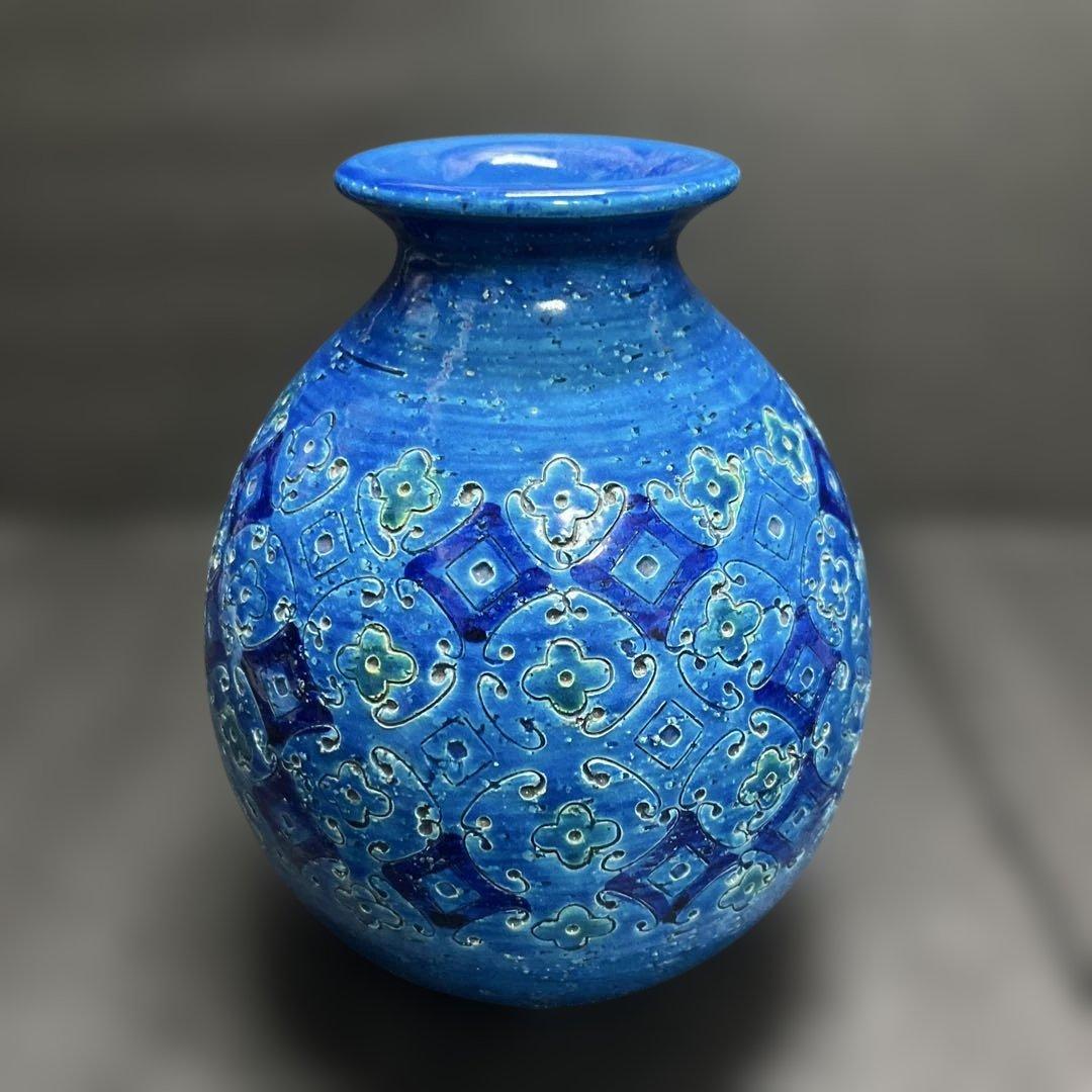 イタリア製Bitossi （ビトッシ）リミニブルーシリーズ陶器製花瓶