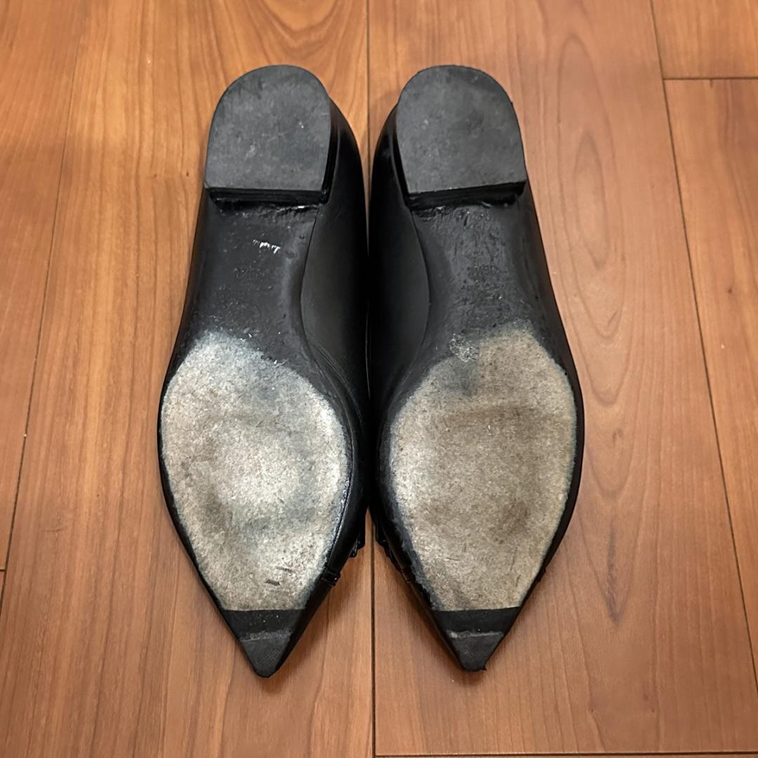 【CHANEL】リボンパンプス ブラック サイズ36½ / sh142