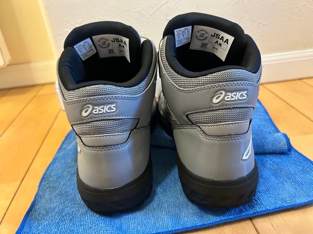 最安値　即日発送　ASICS グレー ハイカット安全靴　27cm
