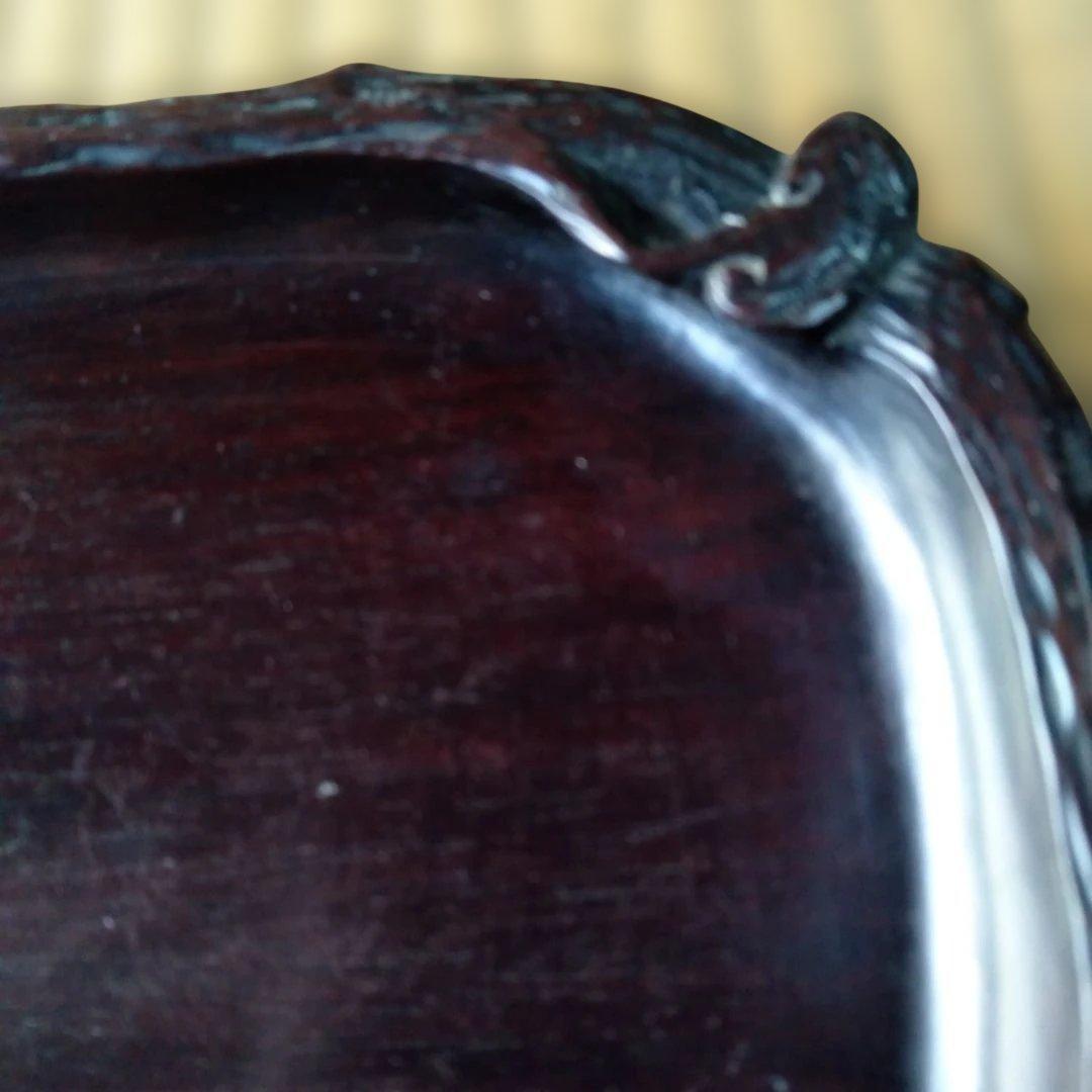 古道具 アンティーク 　木製　お盆　　くり抜き盆　天然木　骨董