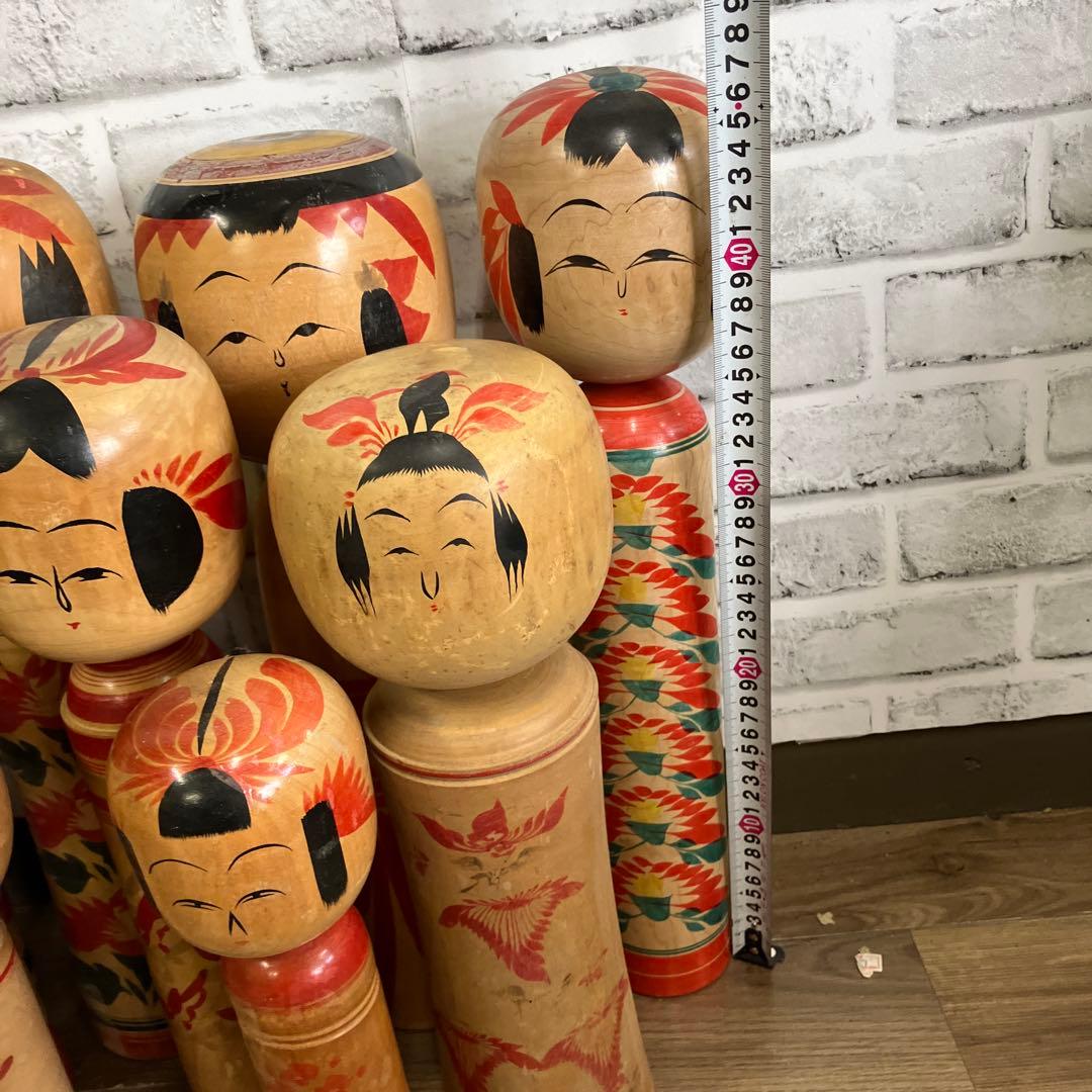 D-3 昭和レトロ 木製 こけし 小芥子 12体セット まとめ売り 日本人形