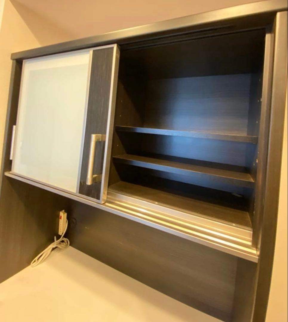 【ニトリ】黒の木製食器棚・キッチンカウンター