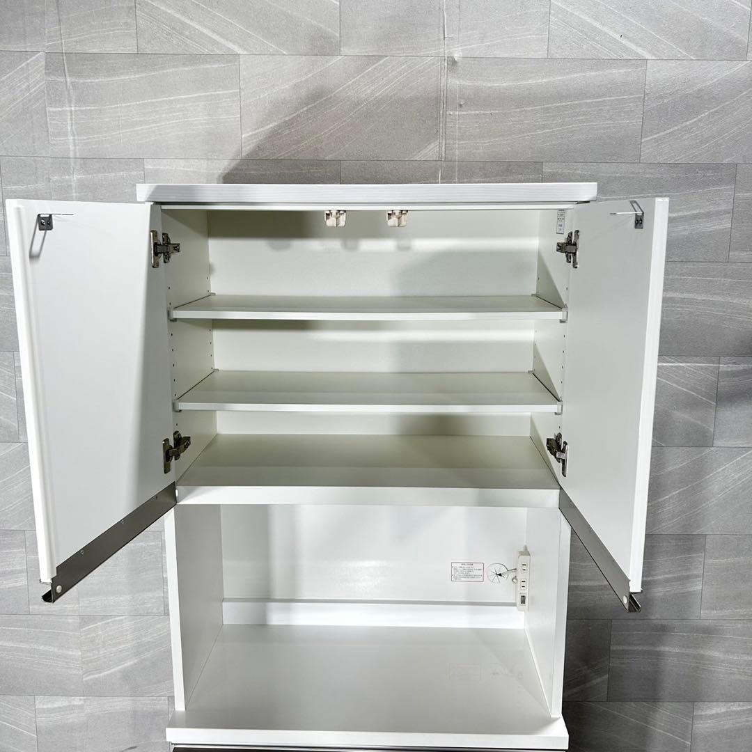 ニトリ 食器棚 幅80cm リガーレ 白 家具 シンプル d5022