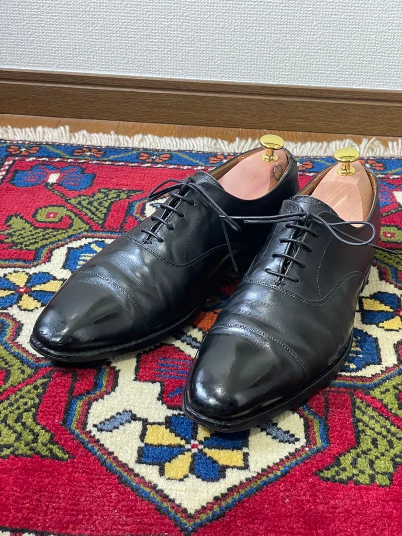 クロケット&ジョーンズ HALLAM ハラム UK7.5E 黒 ストレートチップ