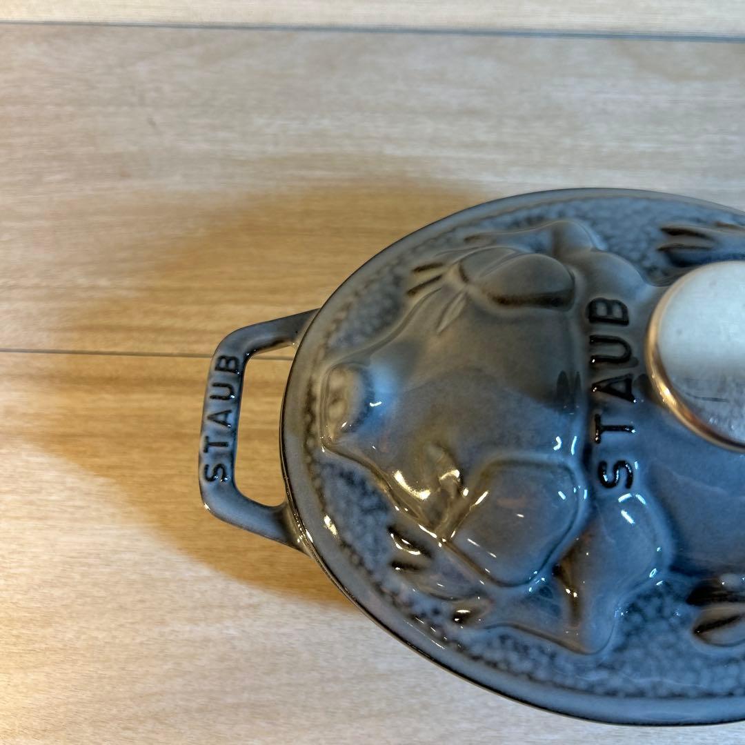 STAUB ストウブ　ピギーココット グレー　両手鍋　鍋　オーバル　17cm