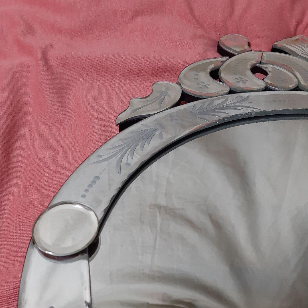 未使用アンティーク◆ベネチアンスタイルミラー◆エッチングミラーベネチアミラー