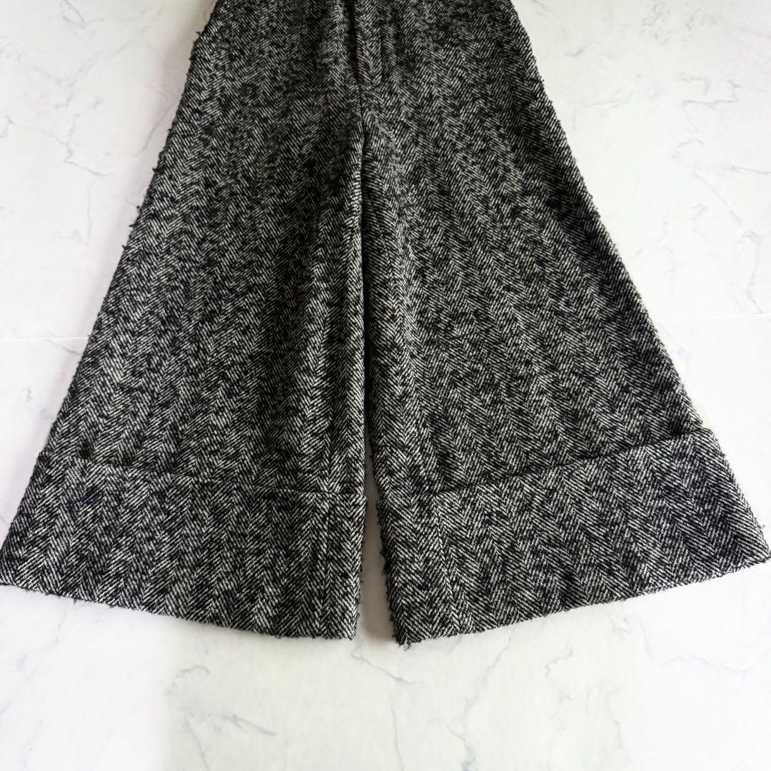 ワイズ 超ワイドパンツ ヘリンボーン ツイード シルク混 ウール ヨウジヤマモト