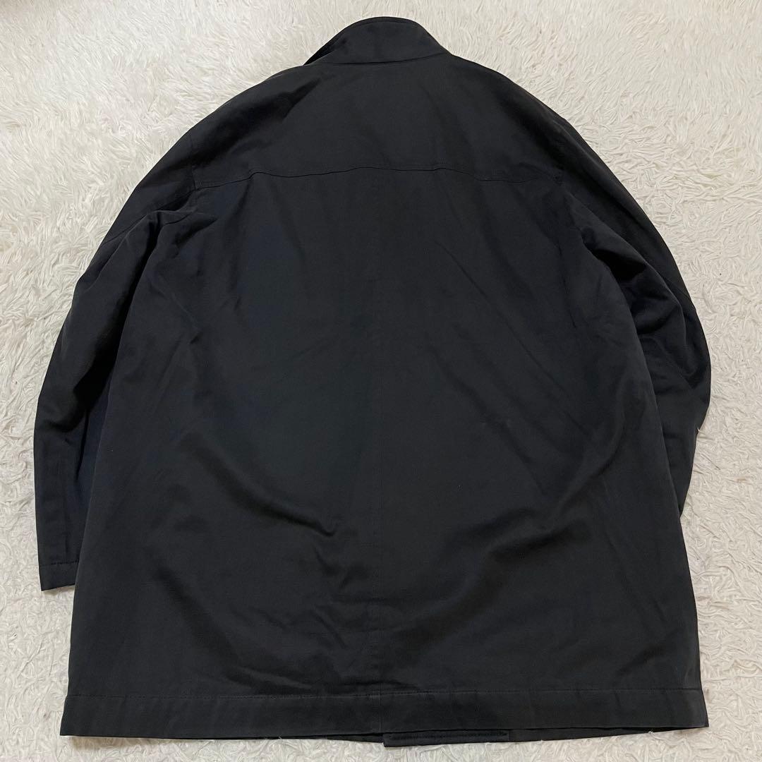 2XL相当 アクアスキュータム ハーフコート カシミヤ混 カバーオール ネイビー