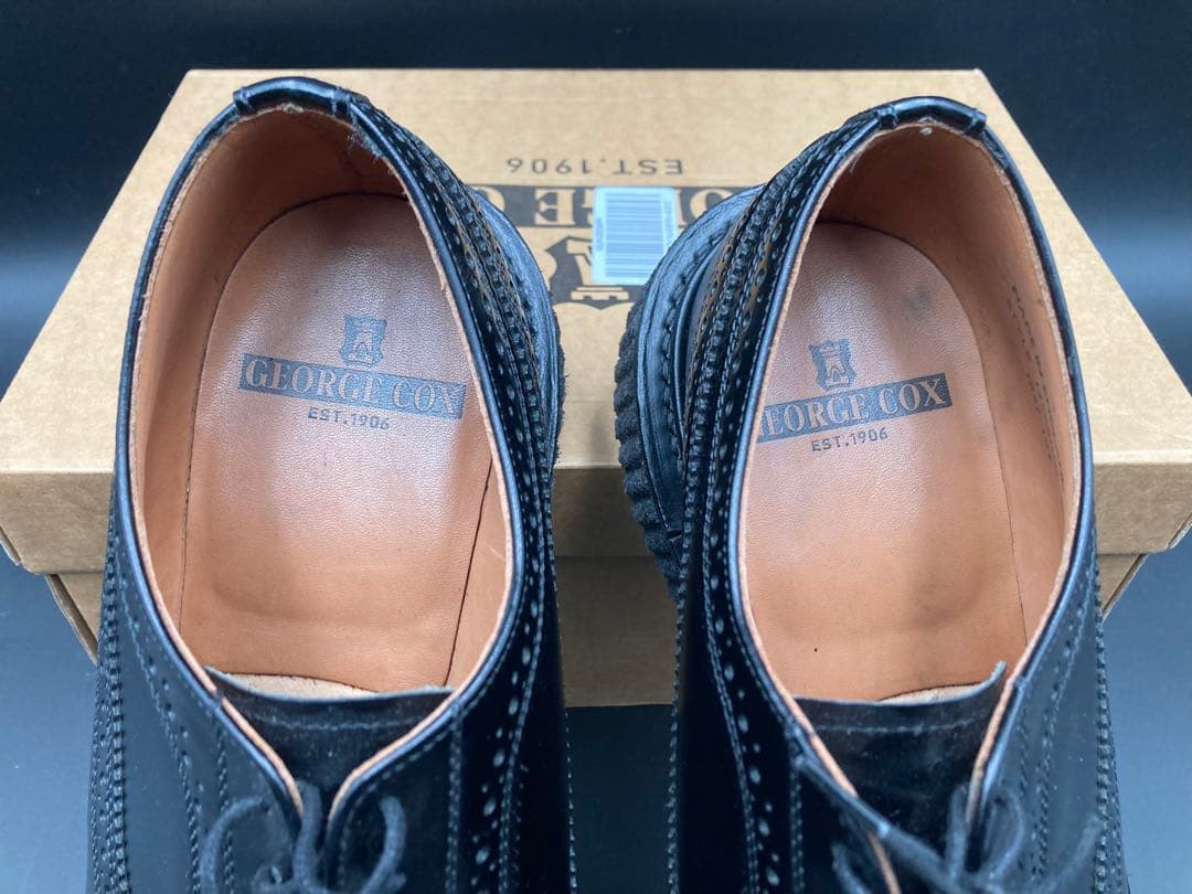 【三郎】E COX 12508 UK9 ブラック ラバーソール