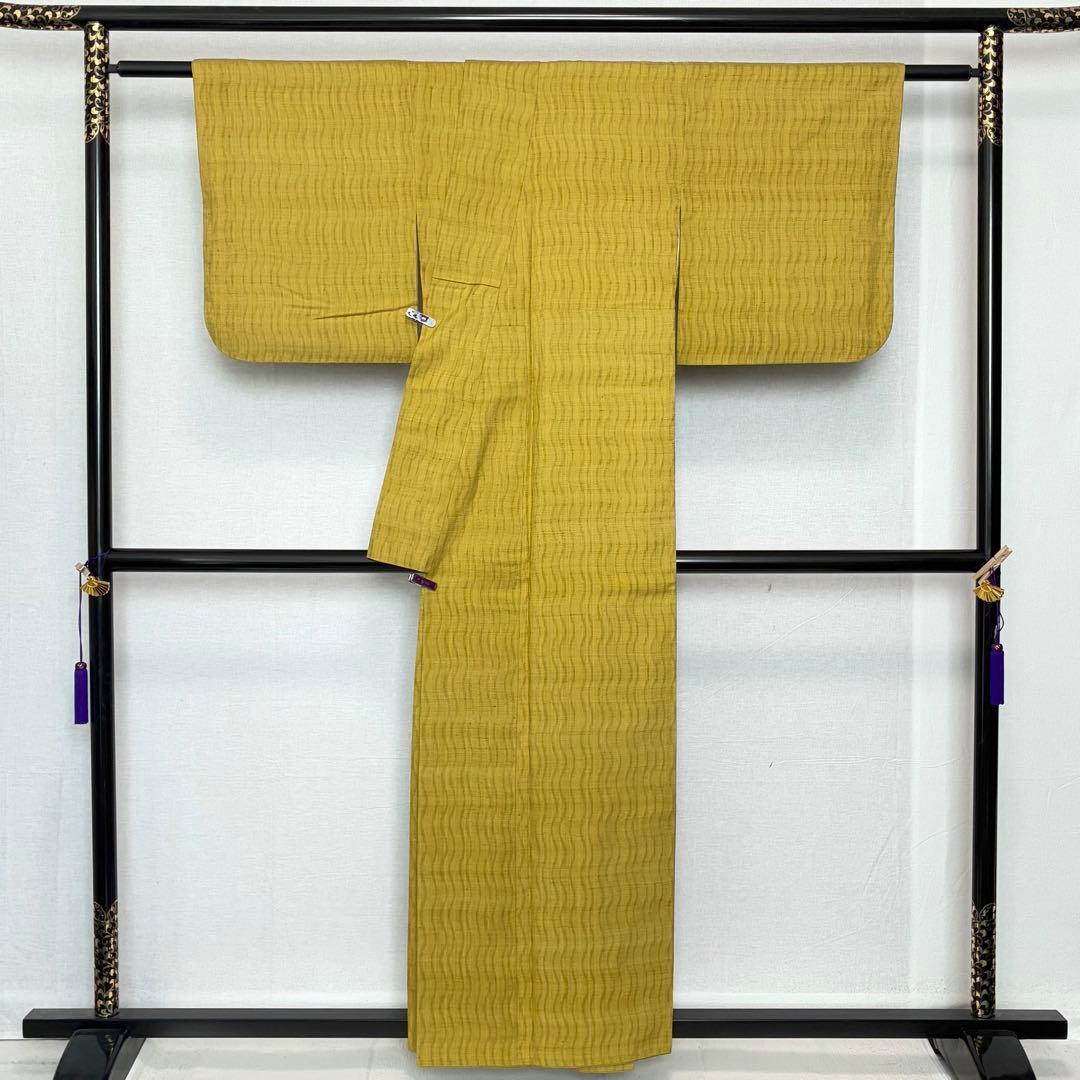 D186 本場結城紬　えり善　正絹　着物　袷　極美品