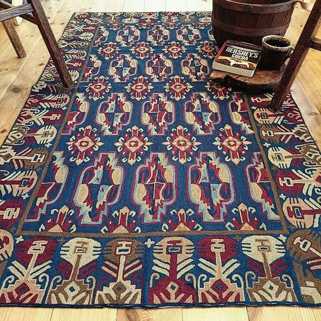 【はる】80s 総刺繍！ ヴィンテージ タペストリー ヴィンテージラグ