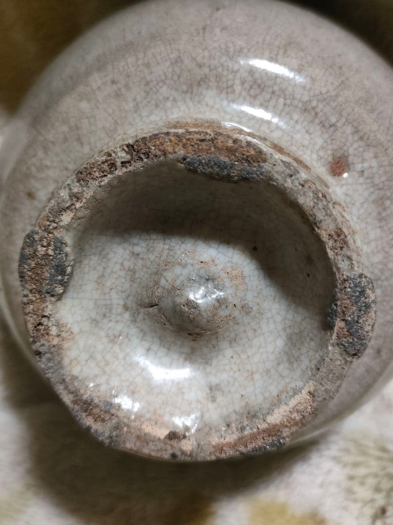 李朝白磁茶碗　堅手茶碗　茶道具　時代物