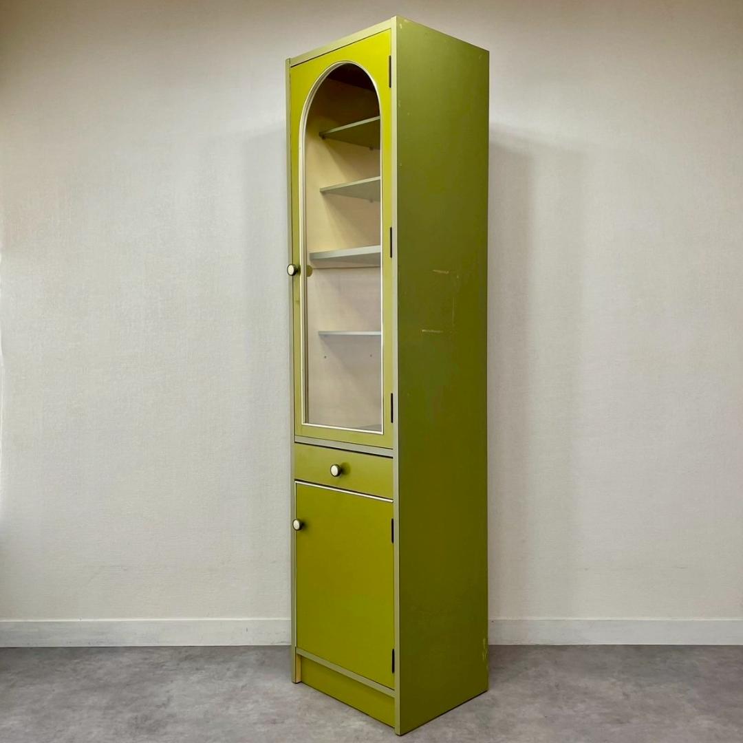 70's 昭和レトロ レトロポップ 飾り棚 食器棚 収納 当時物