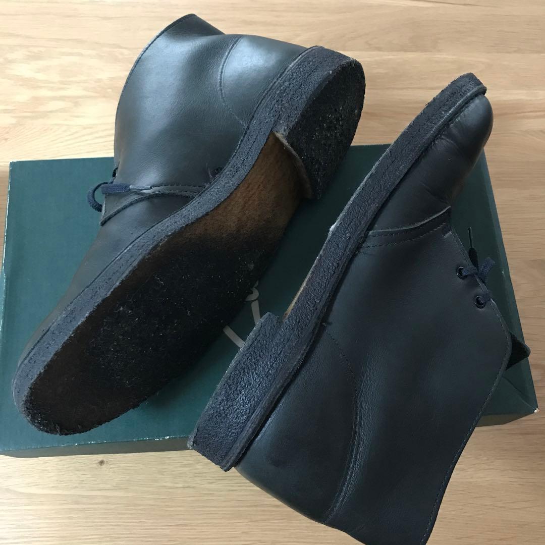 イングランド製　クラークス　デザートブーツ　レザー　ブラック