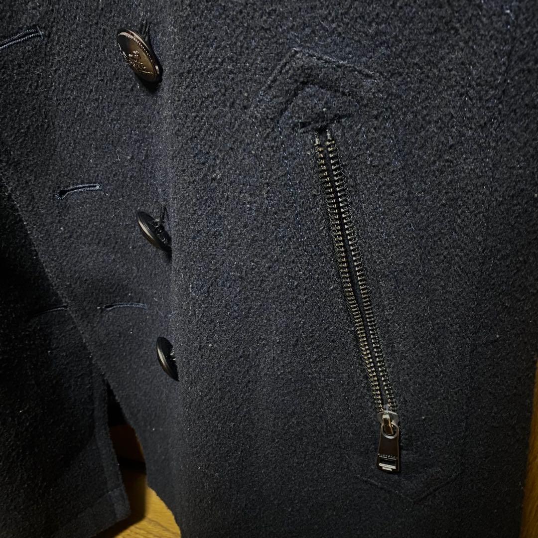 BURBERRY ネイビー ナポレオンコート LL