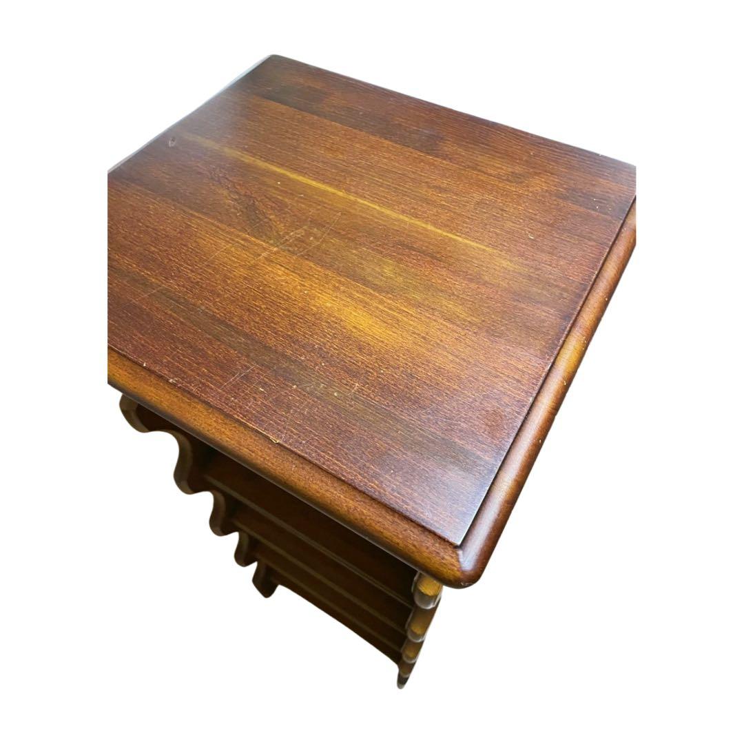 カリモク 電話台 マガジンラック レトロ 木製家具