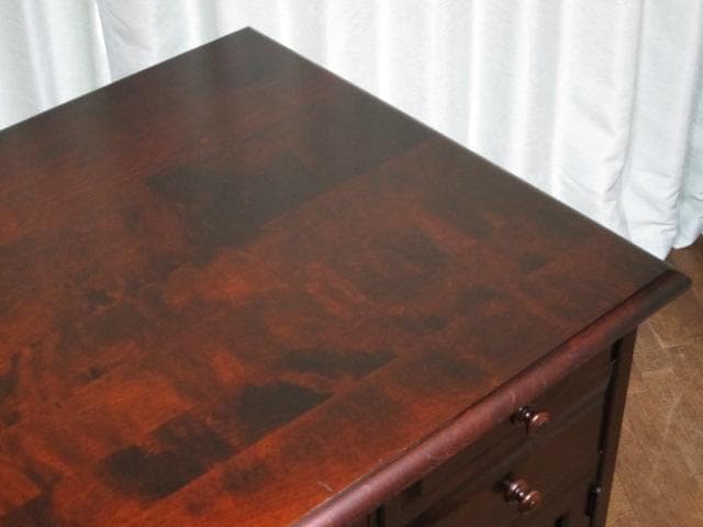 北海道民芸家具 樺 無垢材 片袖机 デスク 書斎机 北民 ホクミン 木製机