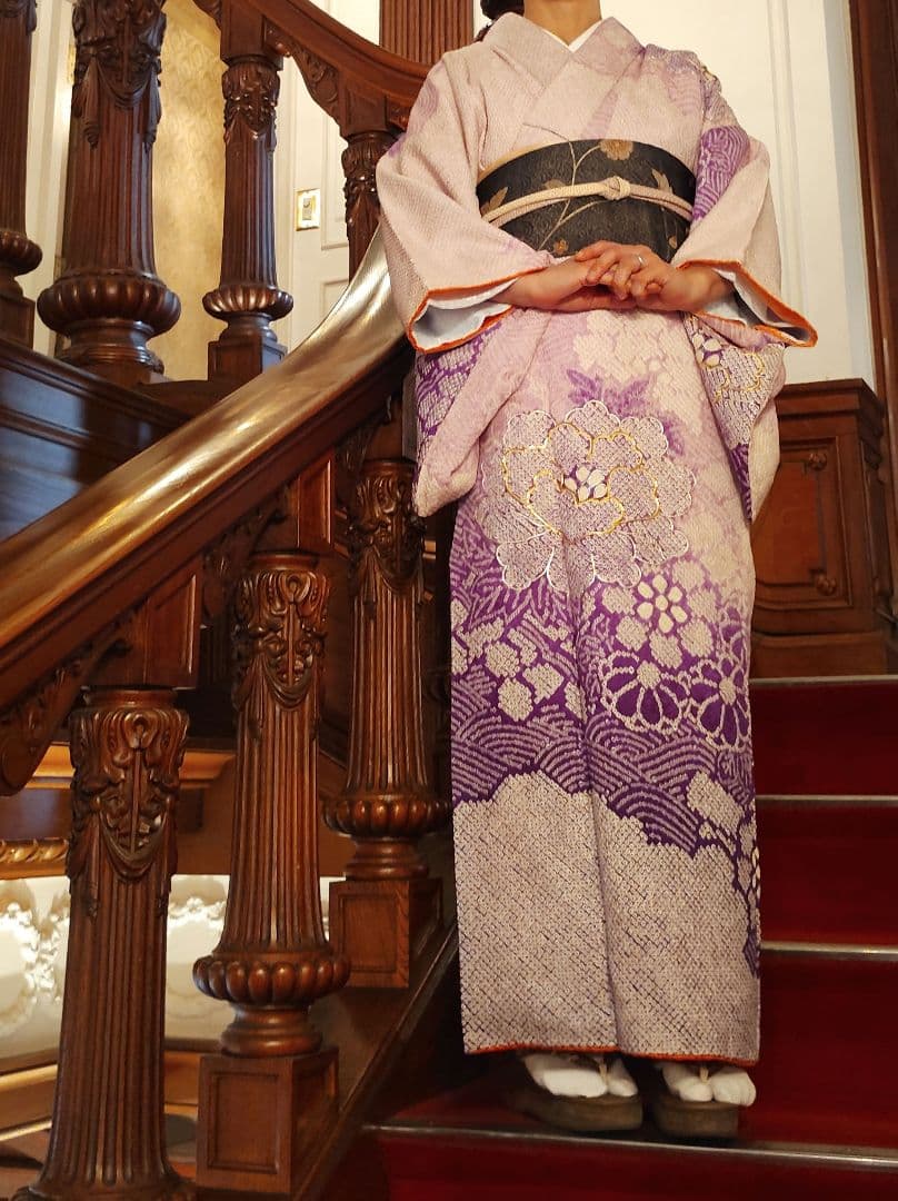 総絞りの訪問着と京袋帯のセット