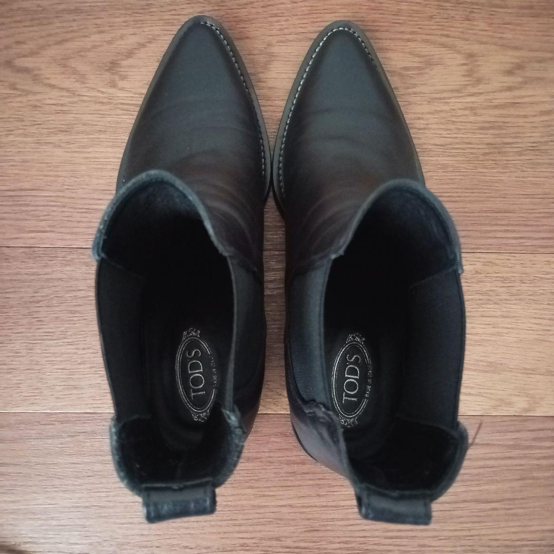 トッズ TOD’S サイドゴアブーツ 黒 37 23.5㎝ 本革 ショートブーツ