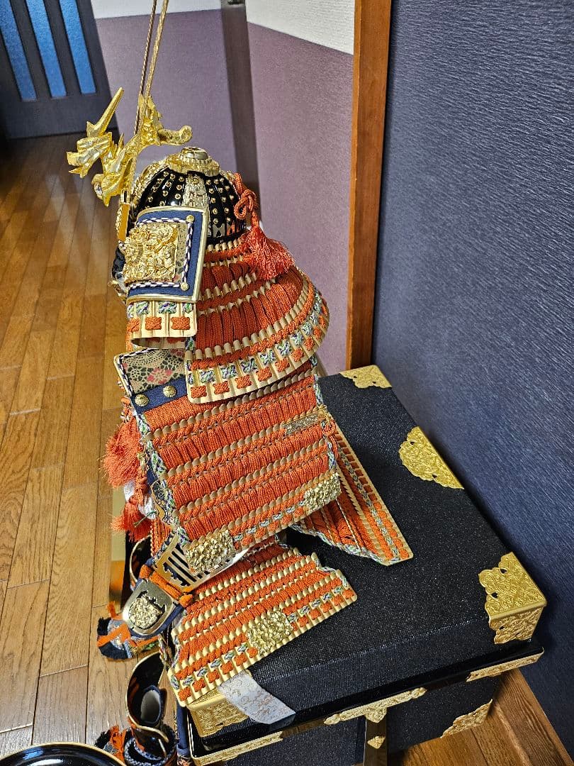 《新春セール》京甲冑 平安将弦 伝統的な武士の甲冑 収納箱付き