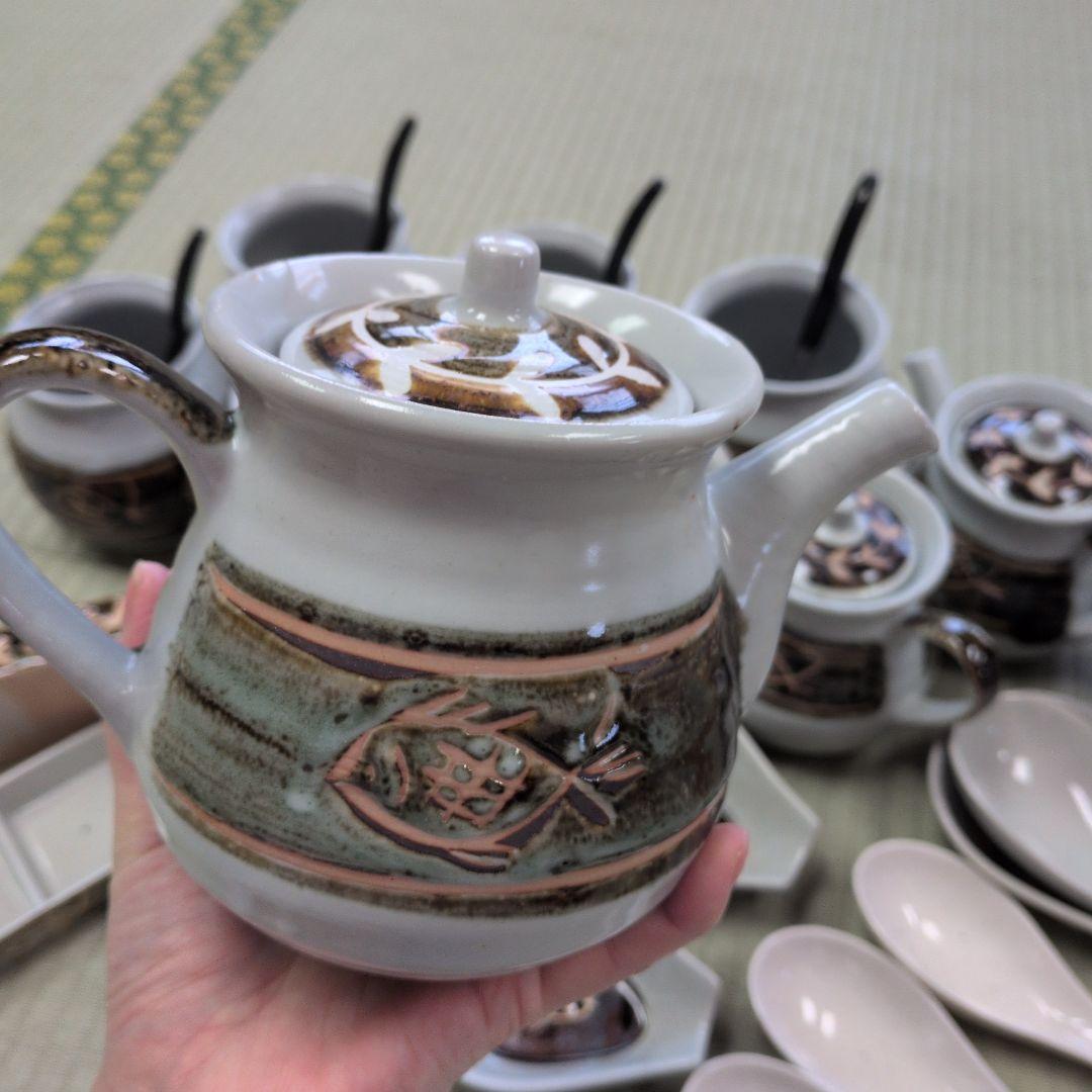 土鍋備品セット ガラ入れ(アク入れ) ぽん酢入れ 薬味入れ レンゲ+受け皿等