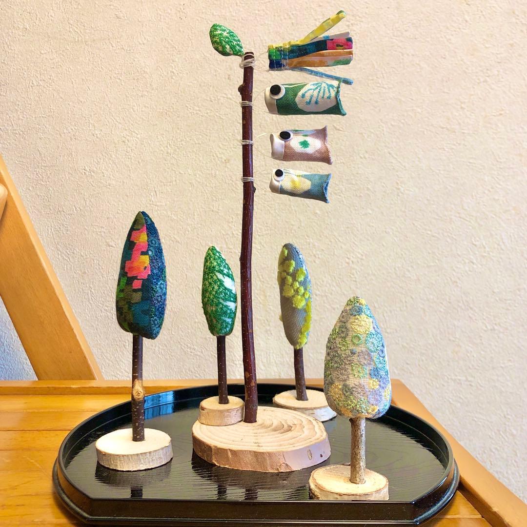 「skyful」他ミナペルホネンのテキスタイルで作った「ミナの森の鯉のぼり」