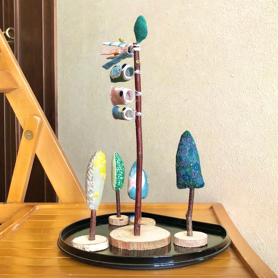 「skyful」他ミナペルホネンのテキスタイルで作った「ミナの森の鯉のぼり」