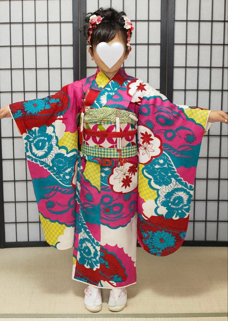 七五三　着物セット　7歳　モダンアンテナ　美品　新品　フルセット