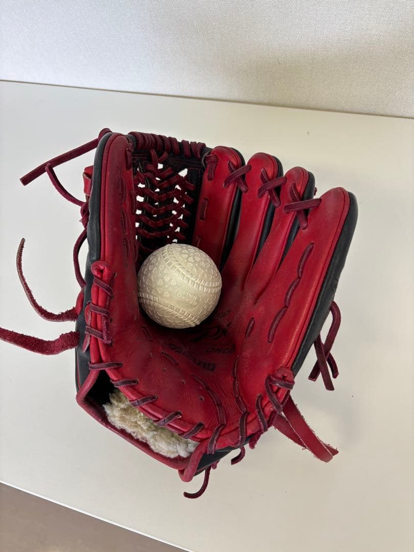 ミズノプロ オーダー 軟式グローブ 右投げ 黒/赤