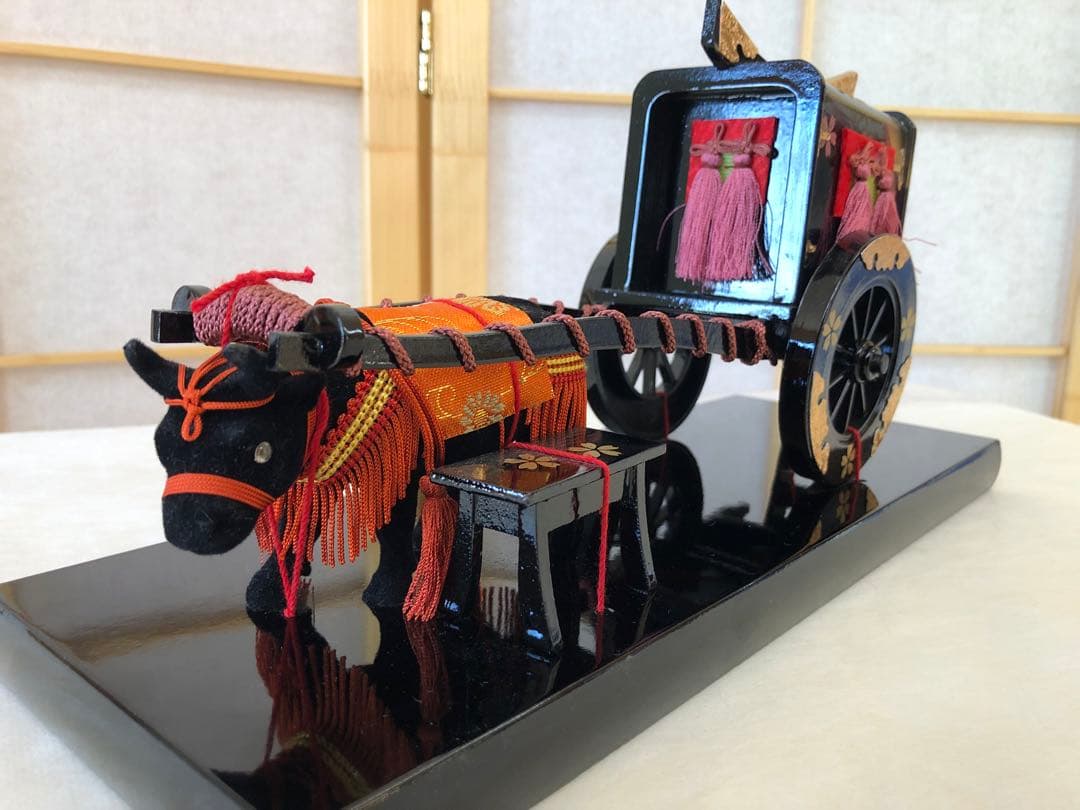 ☆01☆牛車御所車 金箔風装飾 ひな祭り