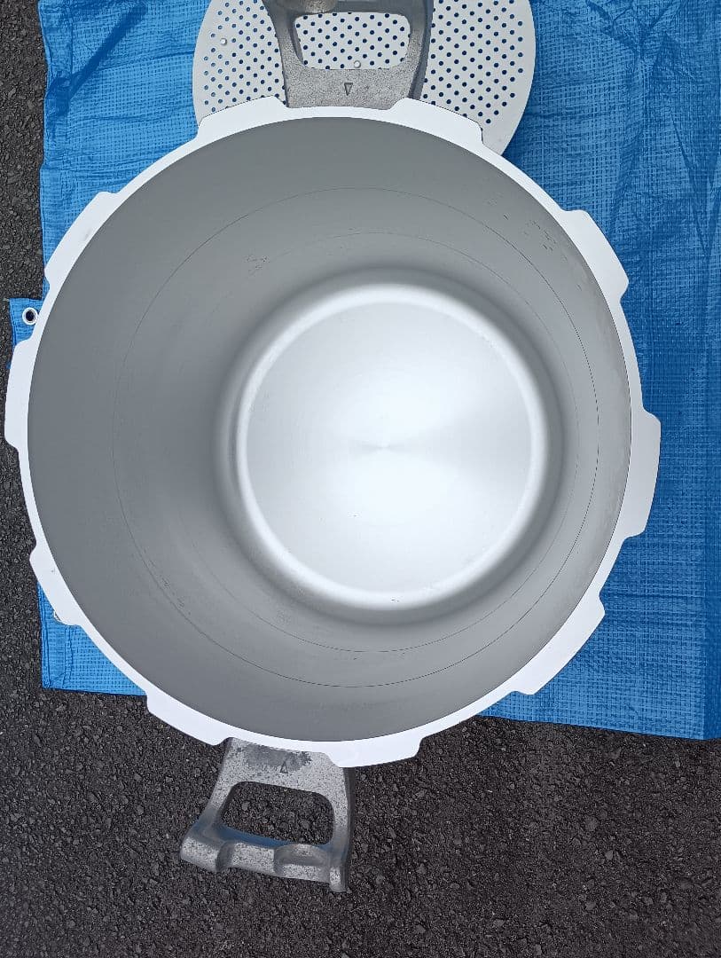 アルミ業務用圧力鍋 第２安全装置付 ５０ｌ 蒸し器付き