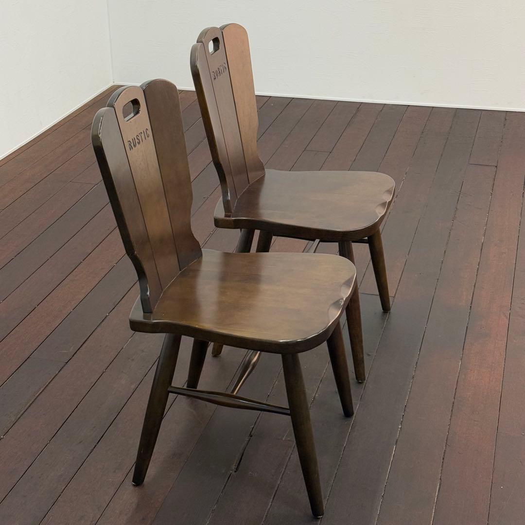 H21K3c karimoku RUSTIC ダイニングチェア 2脚セット