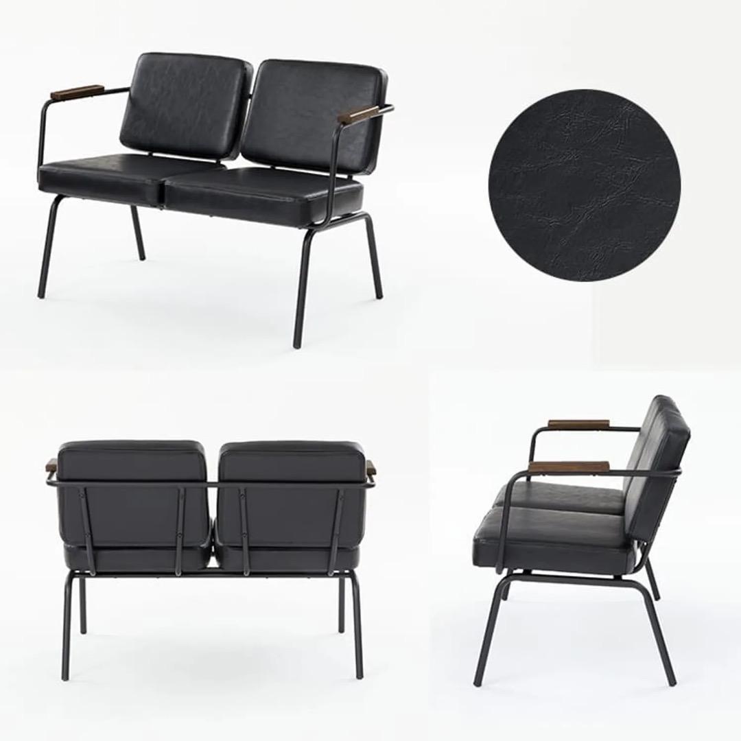 【2Pチェア1脚】4人用ヴィンテージ風ダイニングテーブルセット　2Pチェア1脚